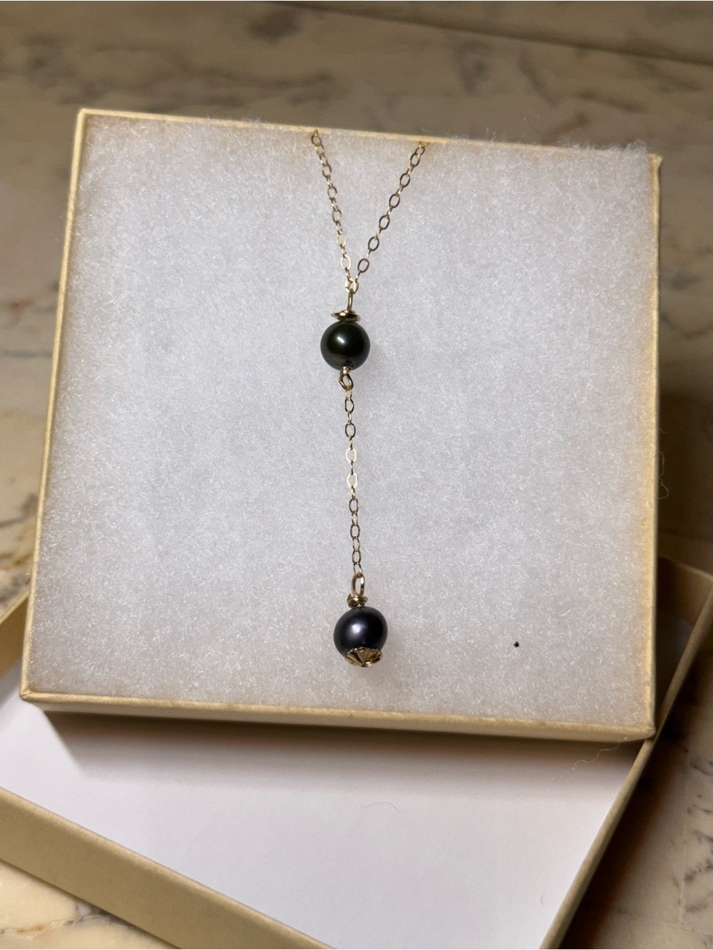 18k Gold Filled Saltwater Pearl Neckalce Handmade - Picture 5 of 7